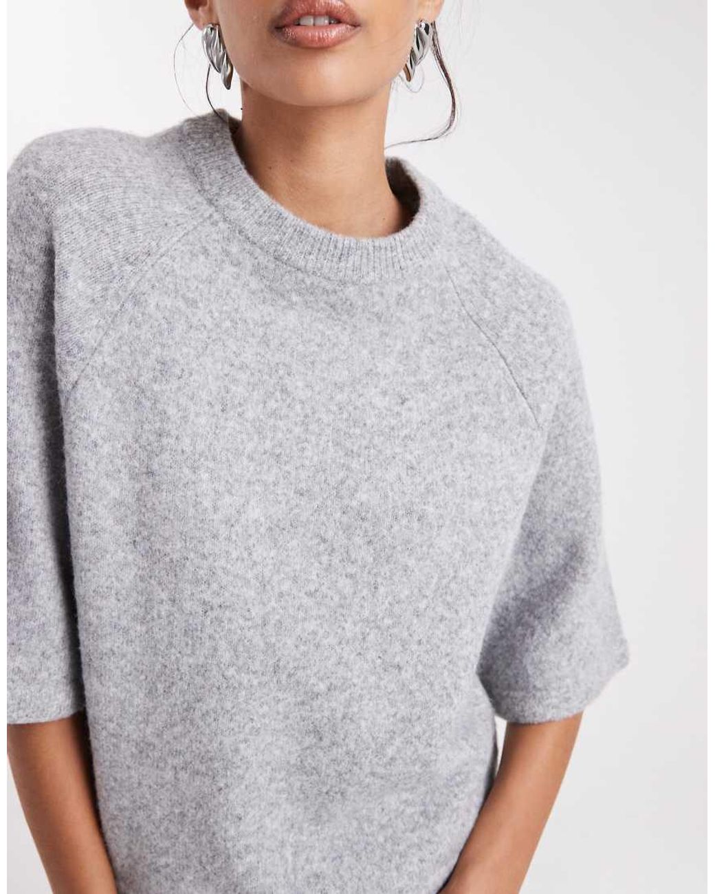 Threadbare Gray Short Sleeve Knitted T-Shirt