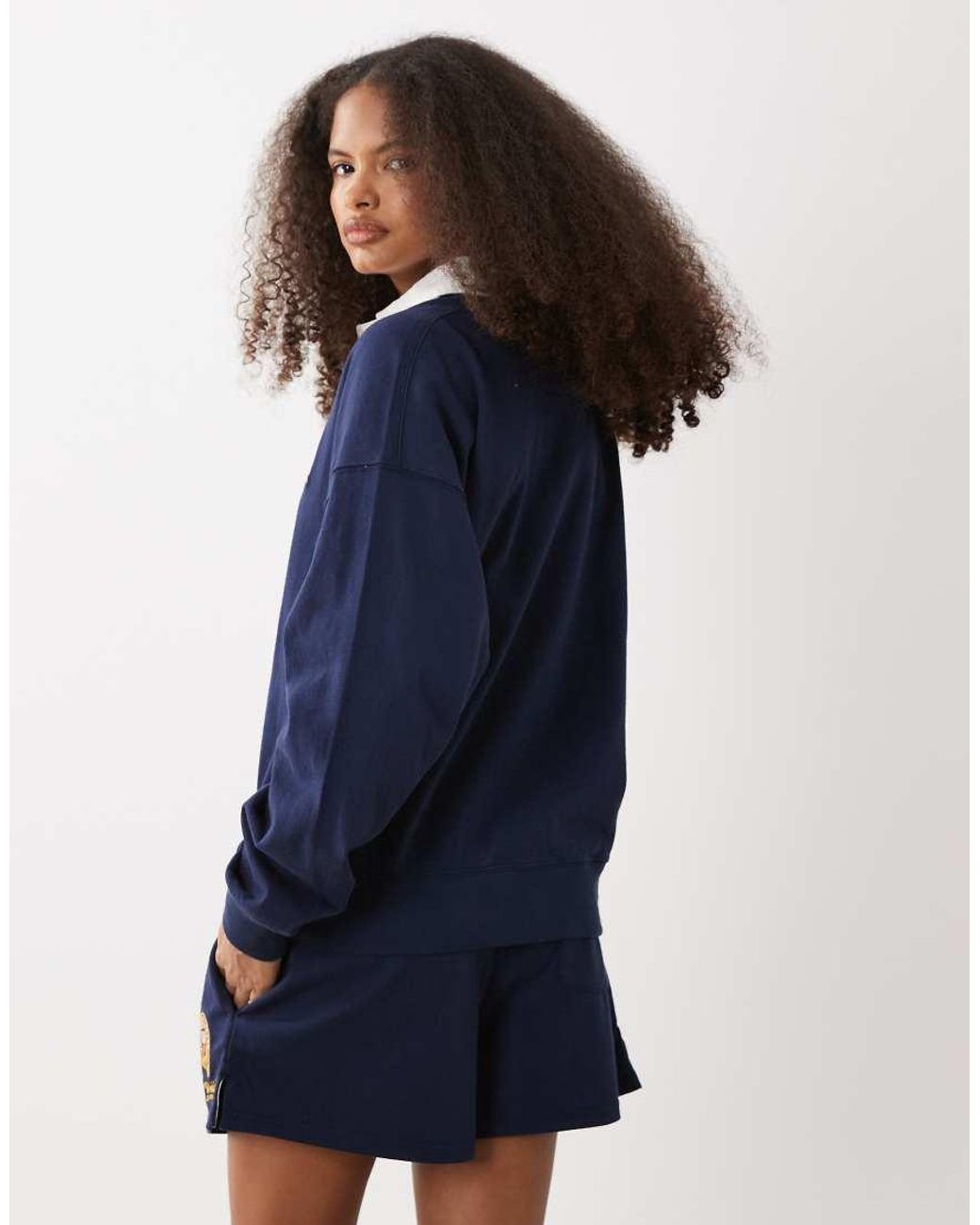 Polo Ralph Lauren Blue Wimbledon Capsule Rugby Polo With Crest Embroidery