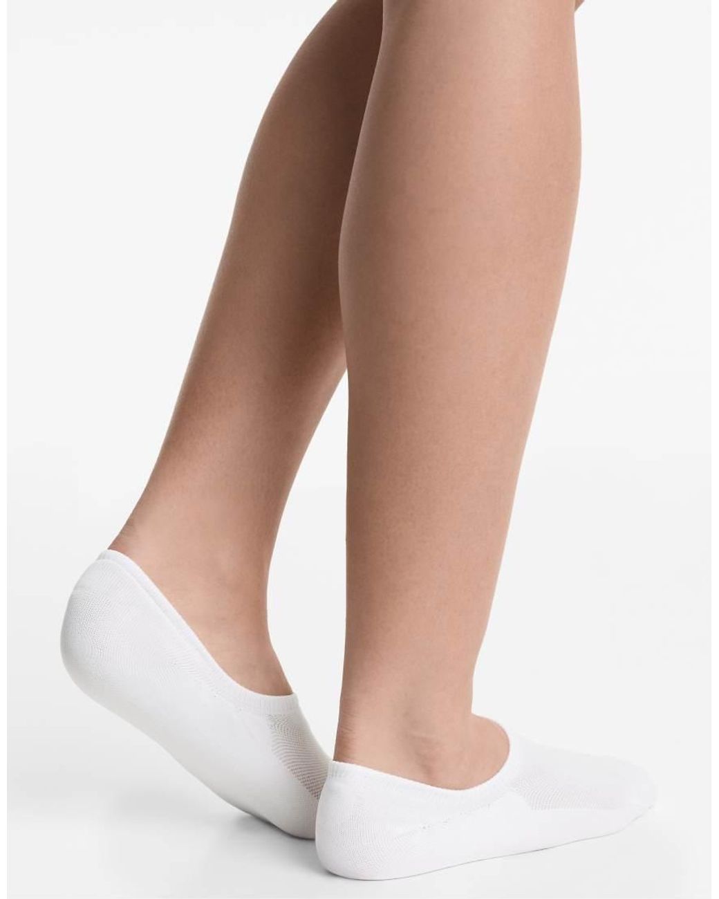 Oysho White 3 Pairs Of High-Cut Invisible Polyamide Blend Sports Trainer Socks