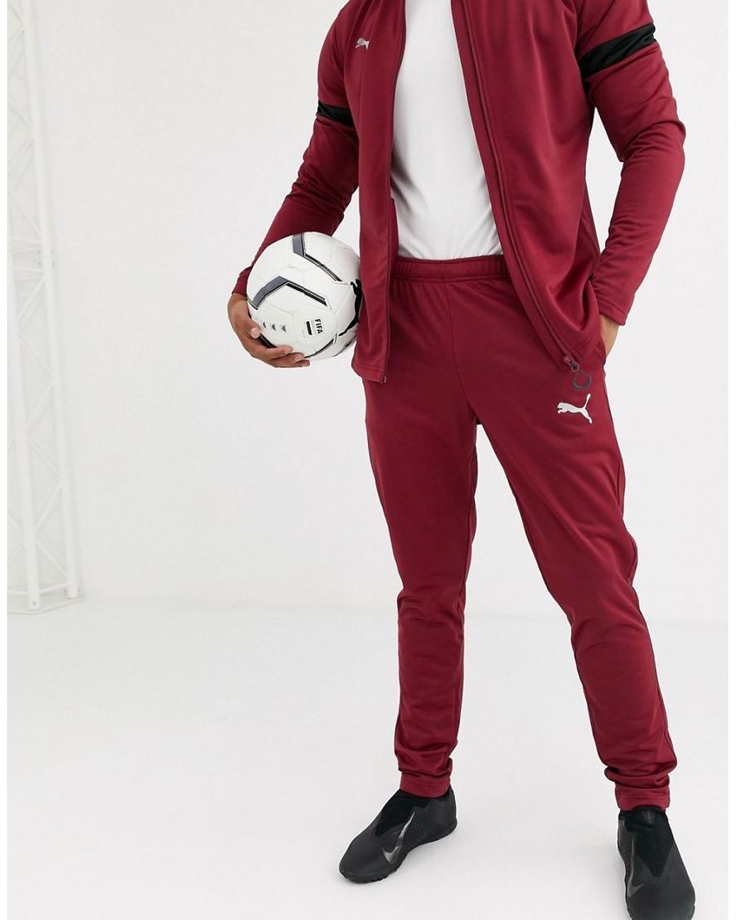 PUMA Football Tracksuit in Red for Men | Lyst