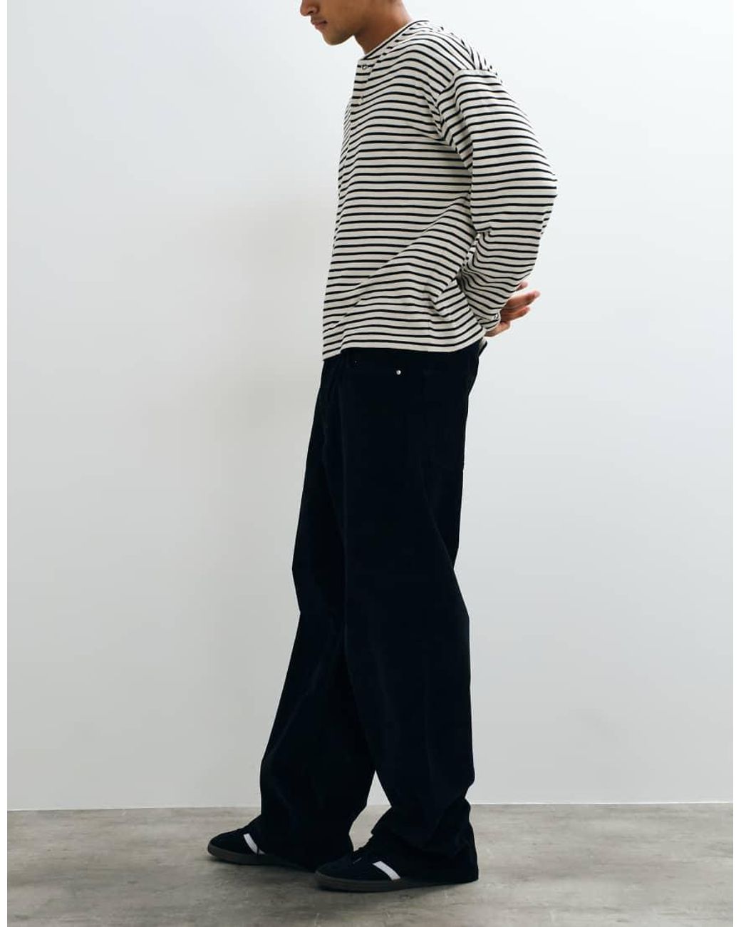 ASOS Gray Baggy Corduroy Trousers for men