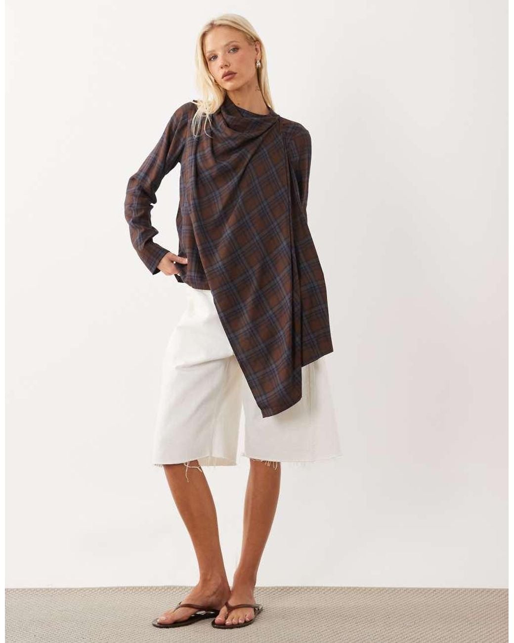 ASOS Brown Scarf Wrap Top