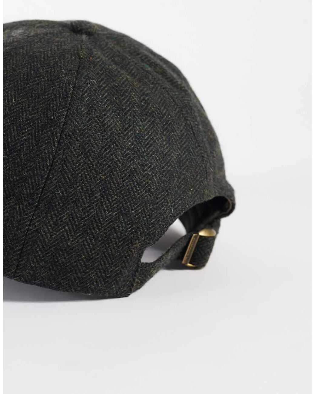 Barbour Black Barlow Wool Blend Logo Cap for men