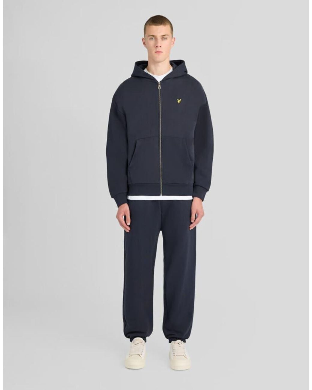 Lyle & Scott Blue Mid Layers Heavyweight Loopback Full Zip Hoodie for men