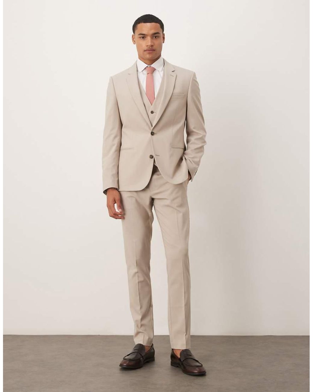 ASOS Skinny Colbert in het Natural voor heren