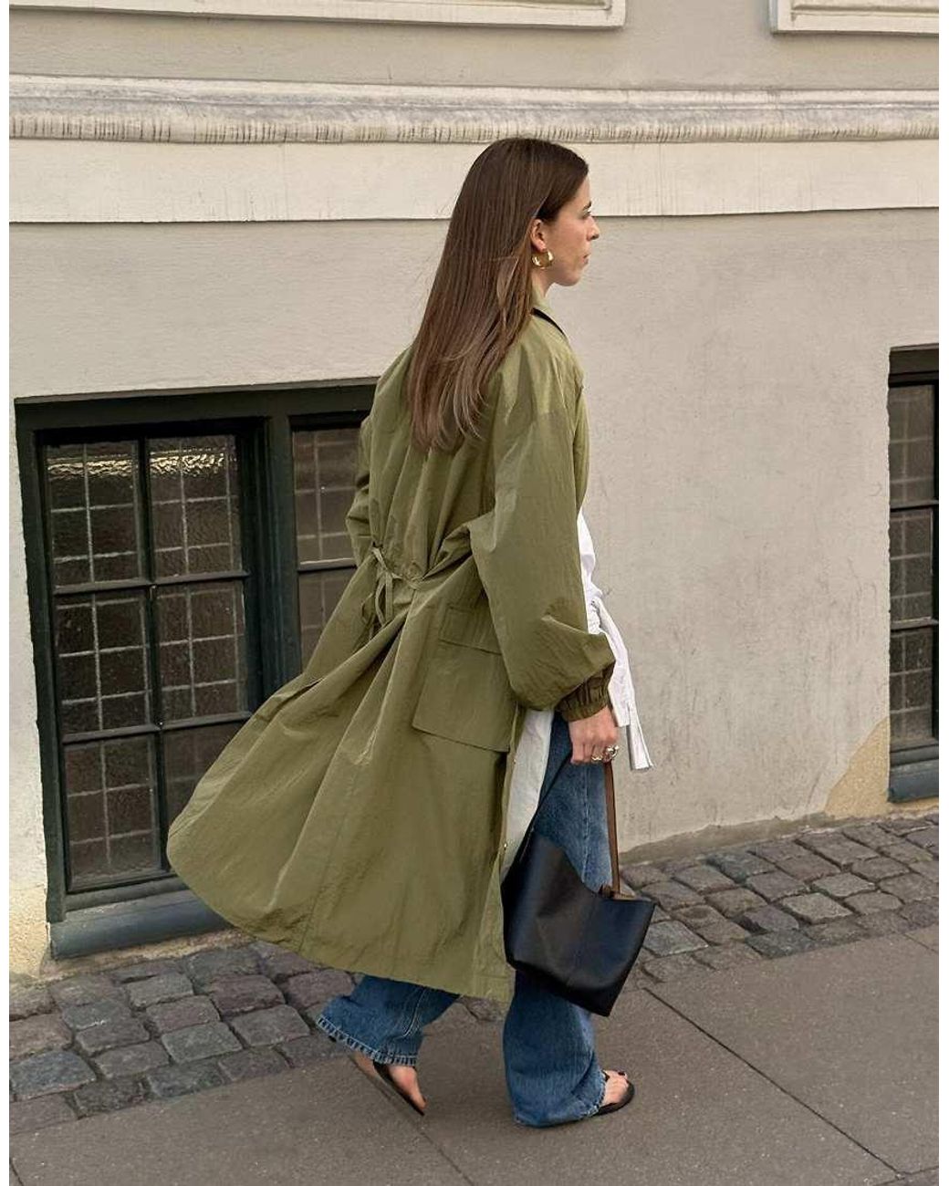 NA-KD Green X Charlotte Olivia Pocket Detail Trenchcoat