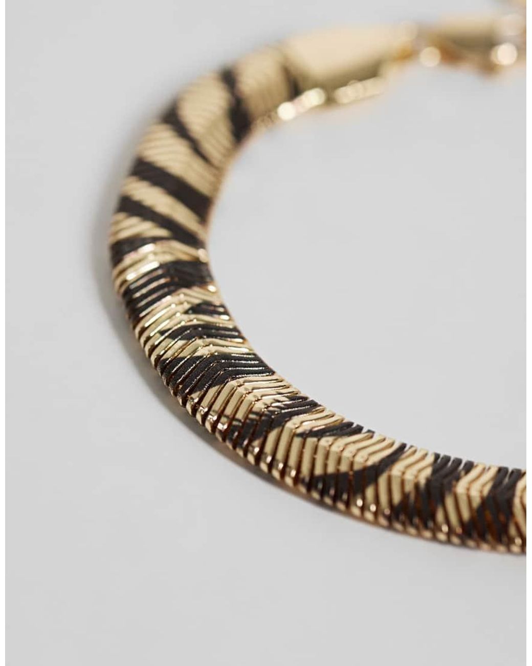 ASOS Natural Pack Of 2 Bracelets With Zebra Print