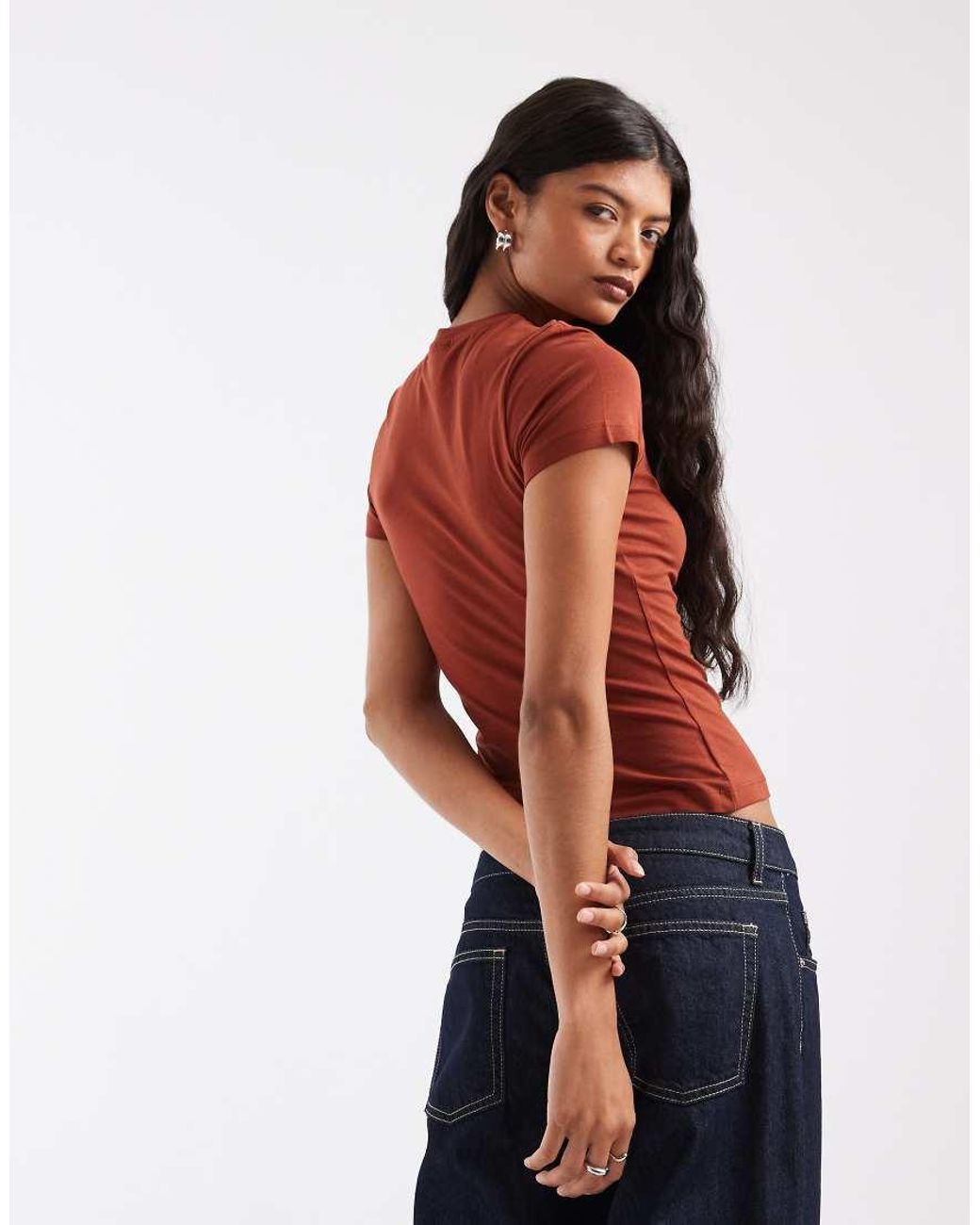 JJXX Red Gigi V Neck Tee