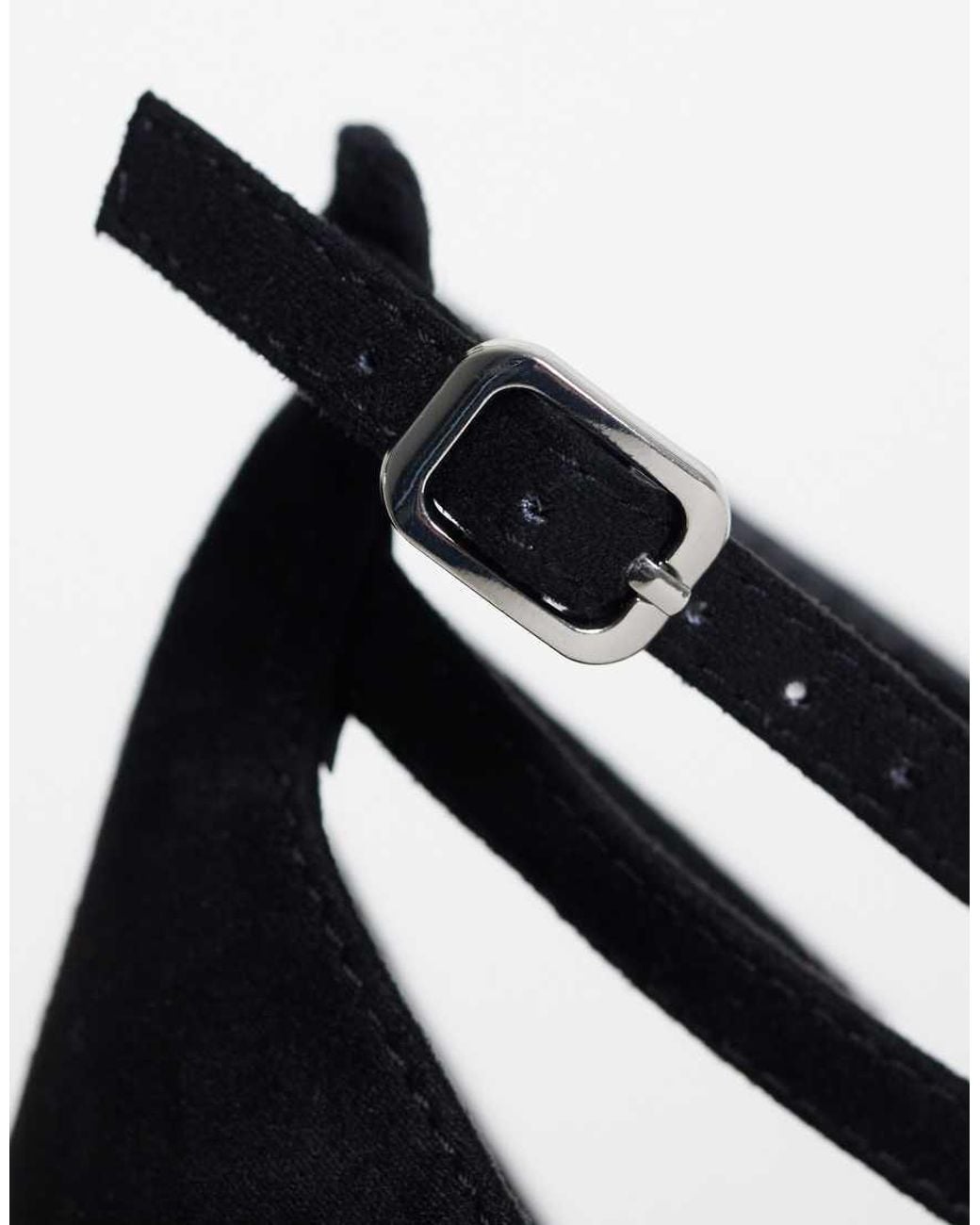 Asos Design Wide Fit Black Panda High Block Heel Court Shoes
