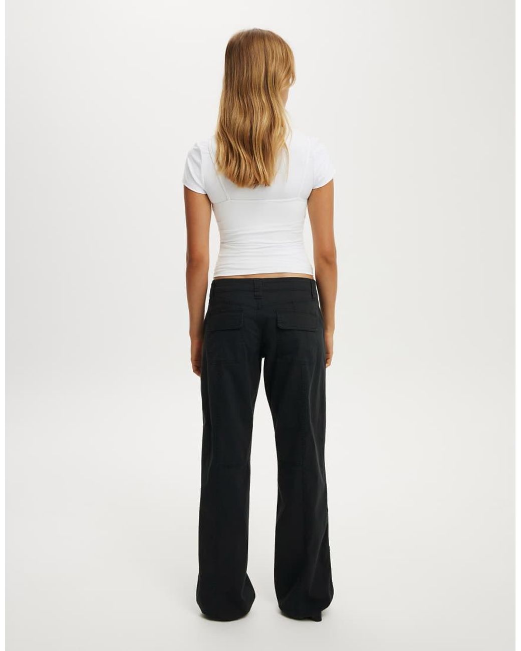 Cotton On White Lexi Low Rise Utility Pant