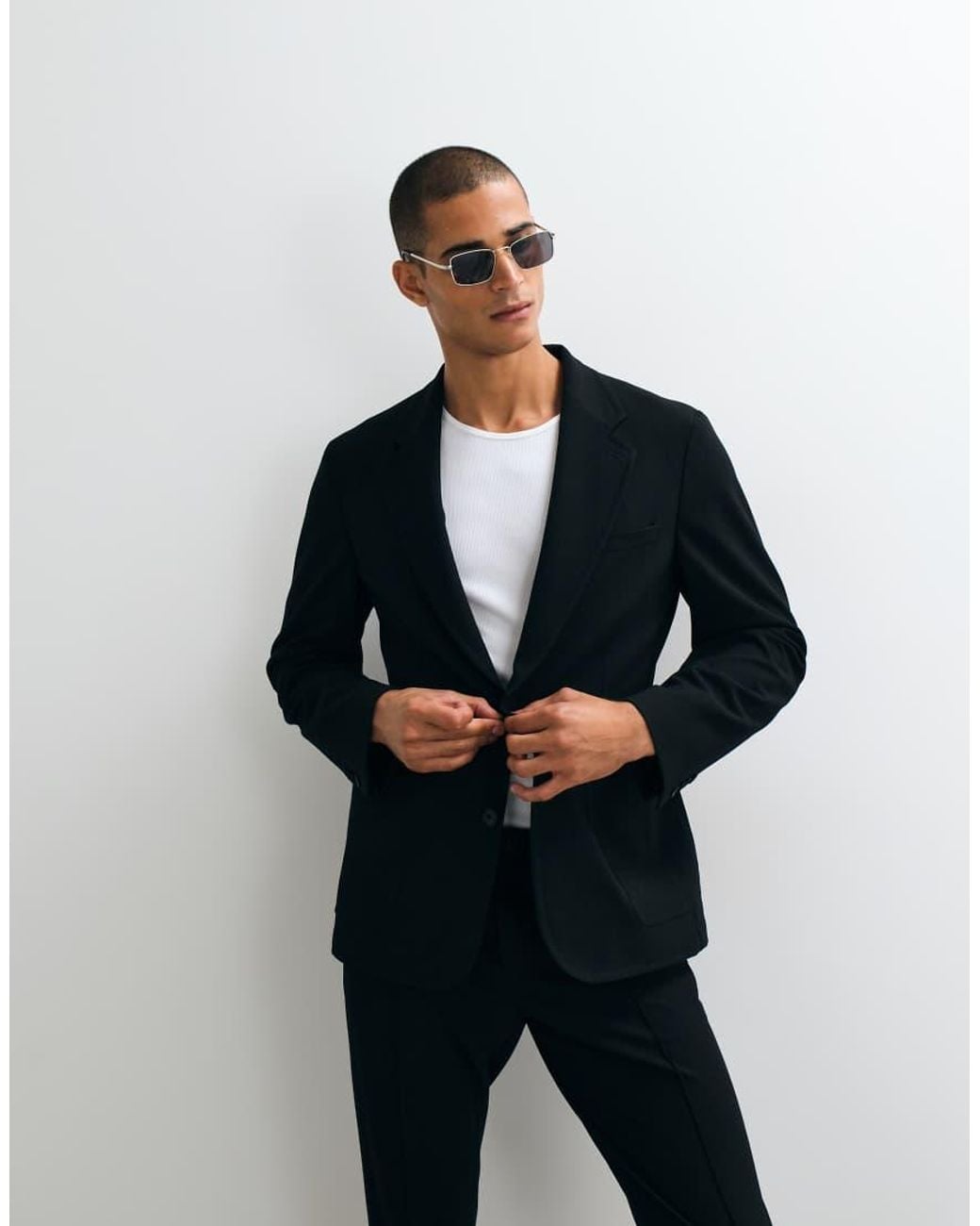 ASOS Black Stretch Crease Resistant Slim Suit Jacket for men