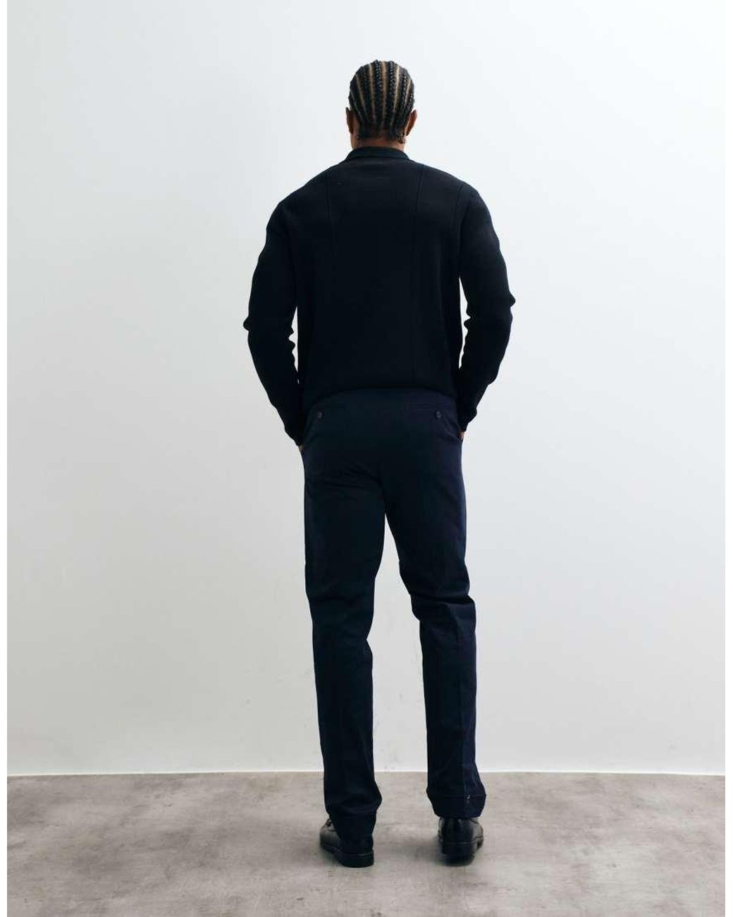 ASOS Blue Tailored Cotton Rich Slim Chino Trousers for men
