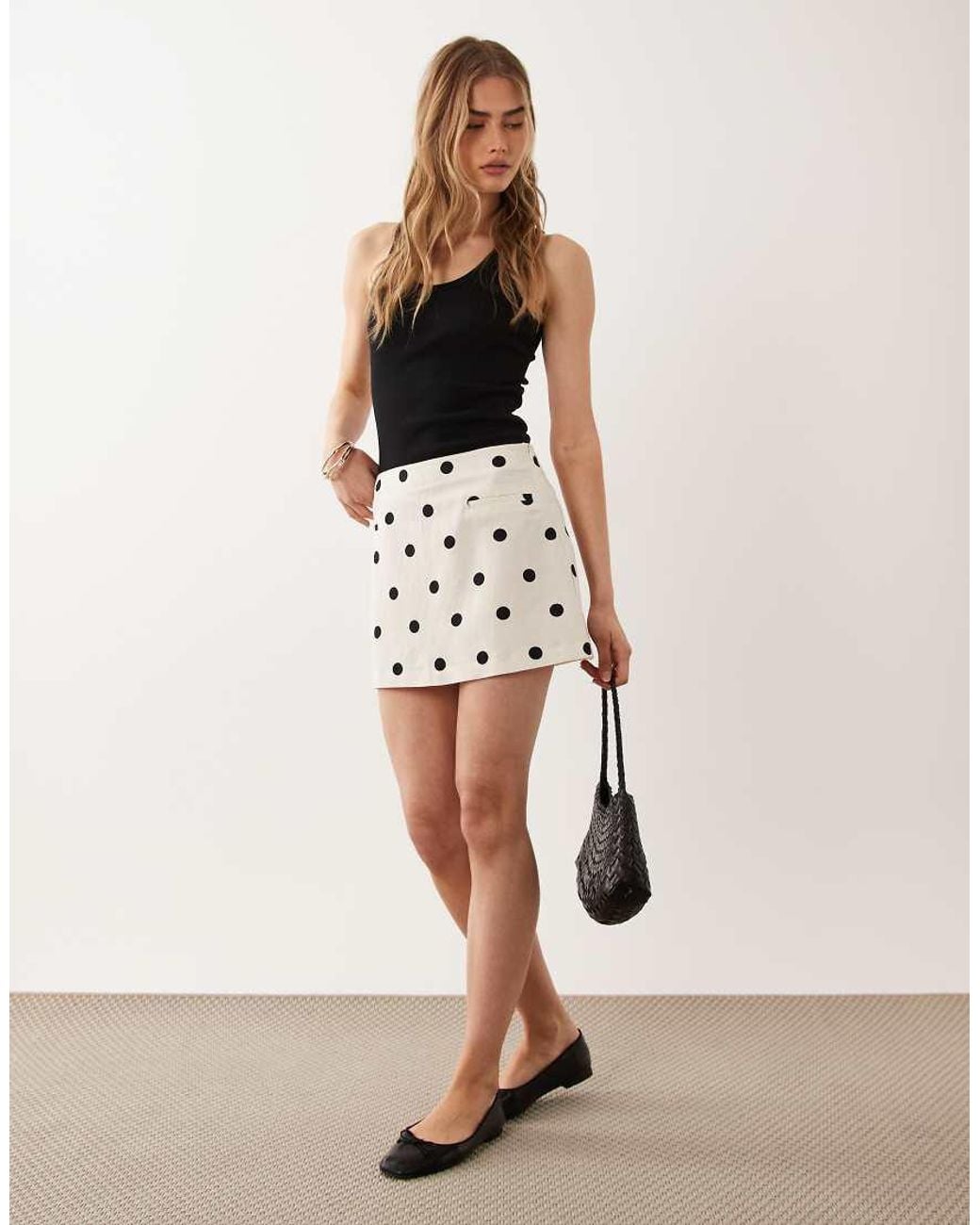 ASOS Black Linen Blend Mini Skirt