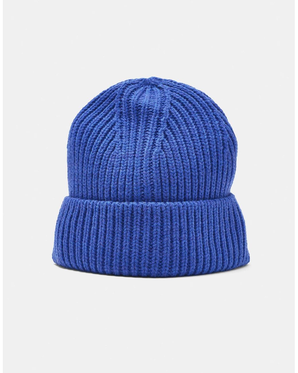 Pull&Bear Grobe strickmütze in Blue für Herren