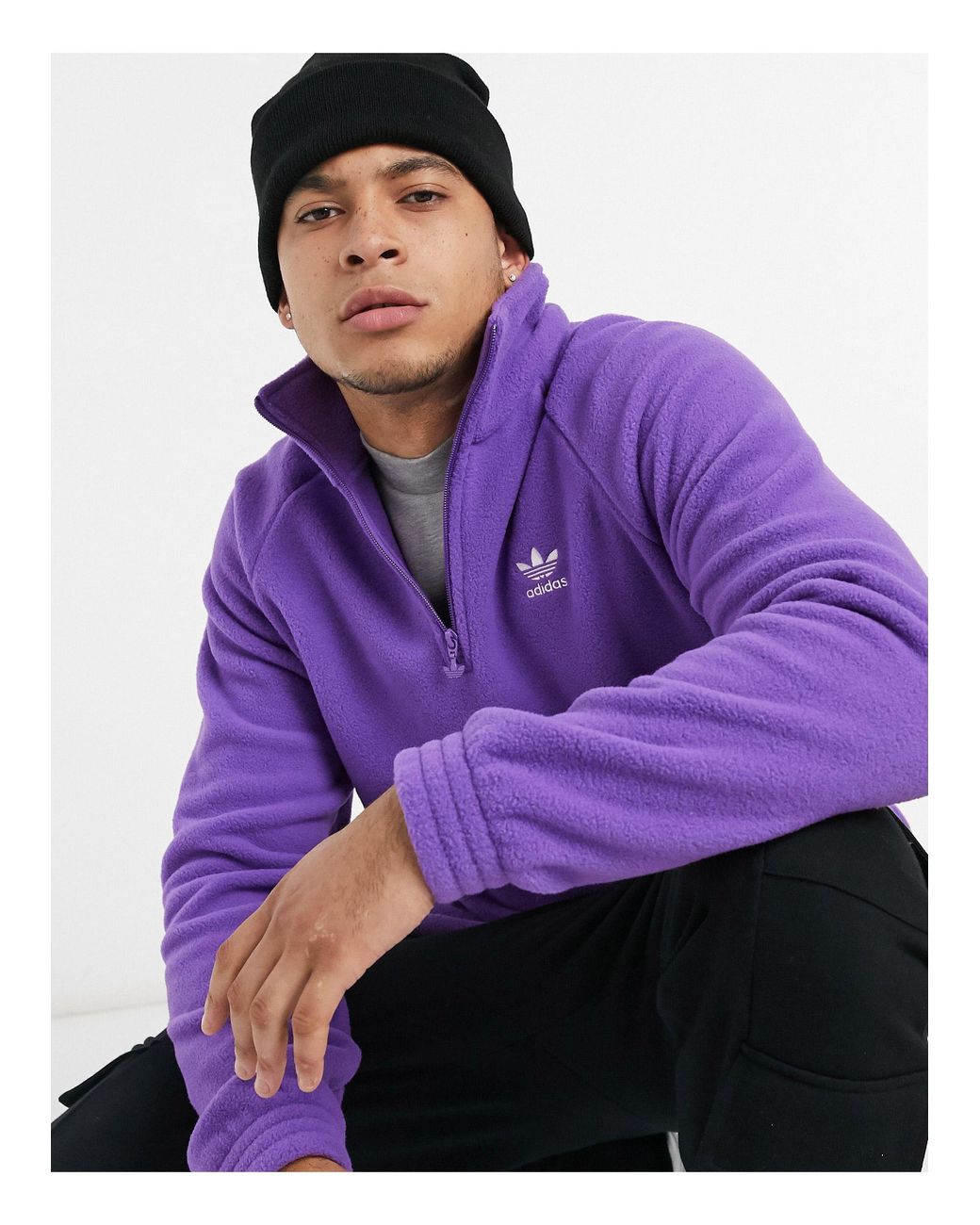polar violeta con cremallera adidas Originals de de color Morado | Lyst