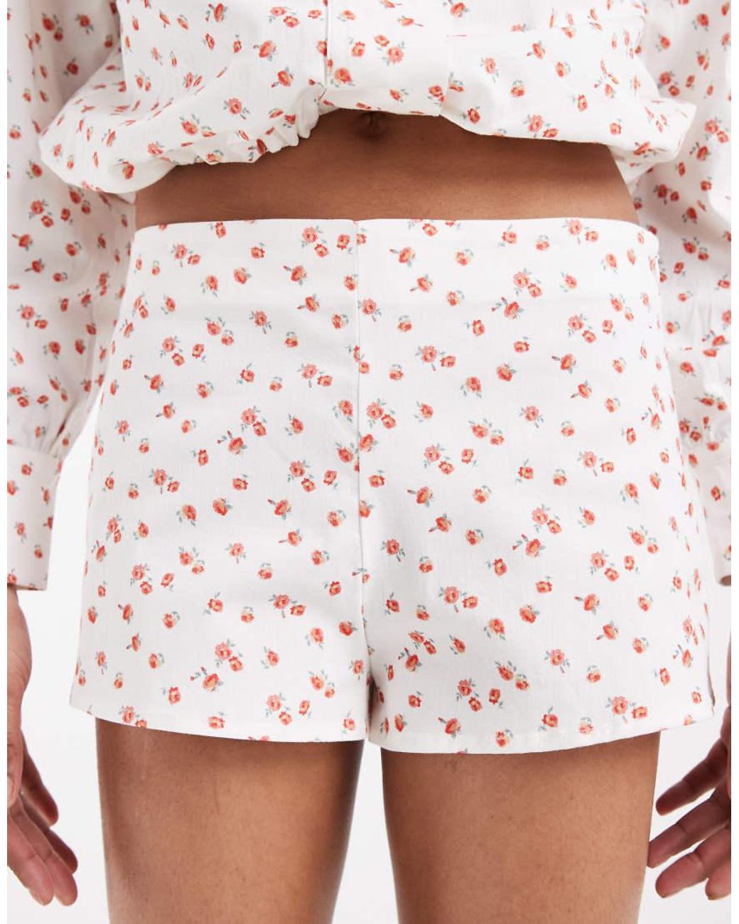 ASOS White Micro Shorts Co Ord