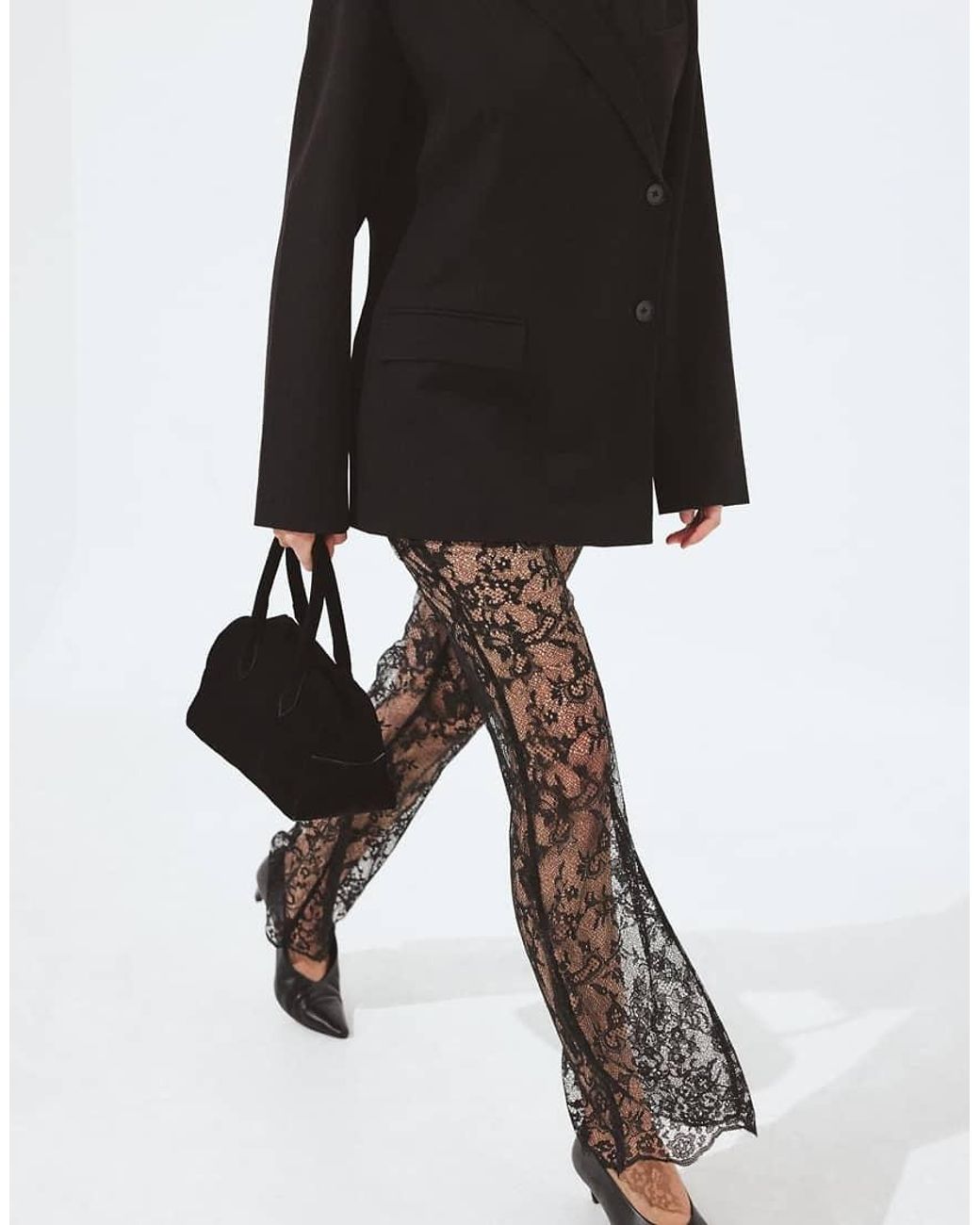 NA-KD Black Lace Trousers