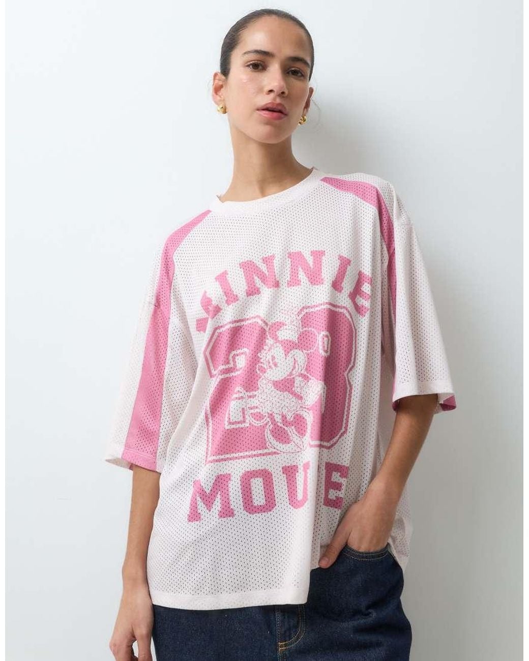 ASOS Blue Disney Minnie Mesh Print Oversized Tee