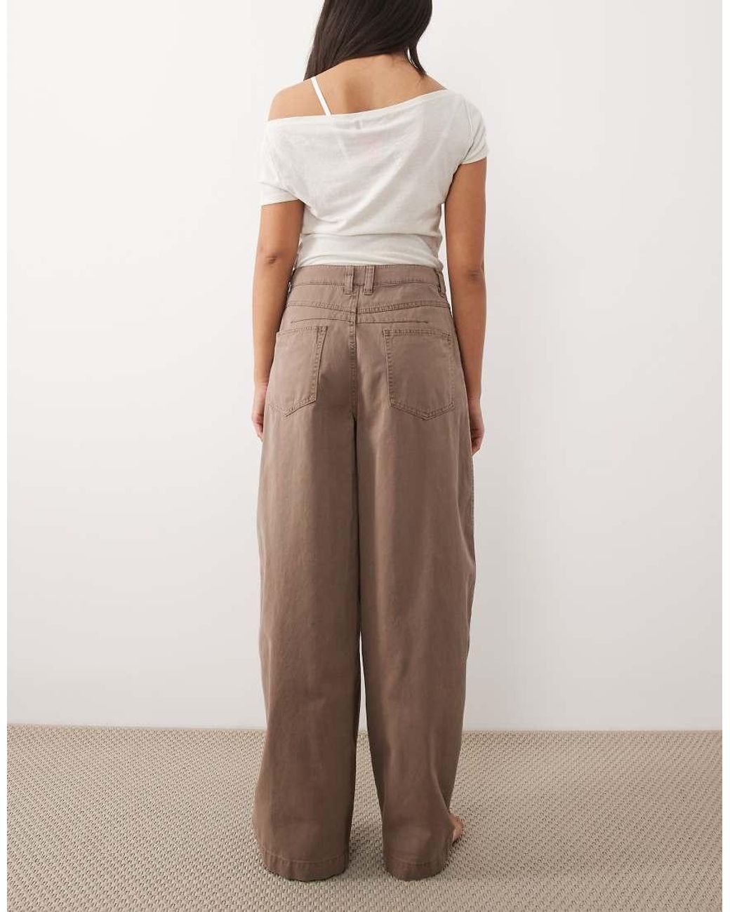 ASOS Natural Barrel Trousers