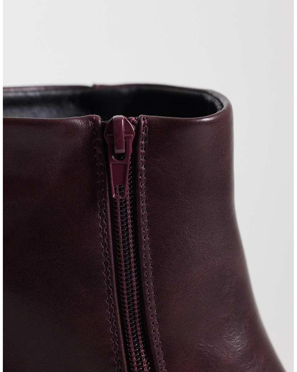 SEQWL Purple Fisher Block Heeled Mid Ankle Boots