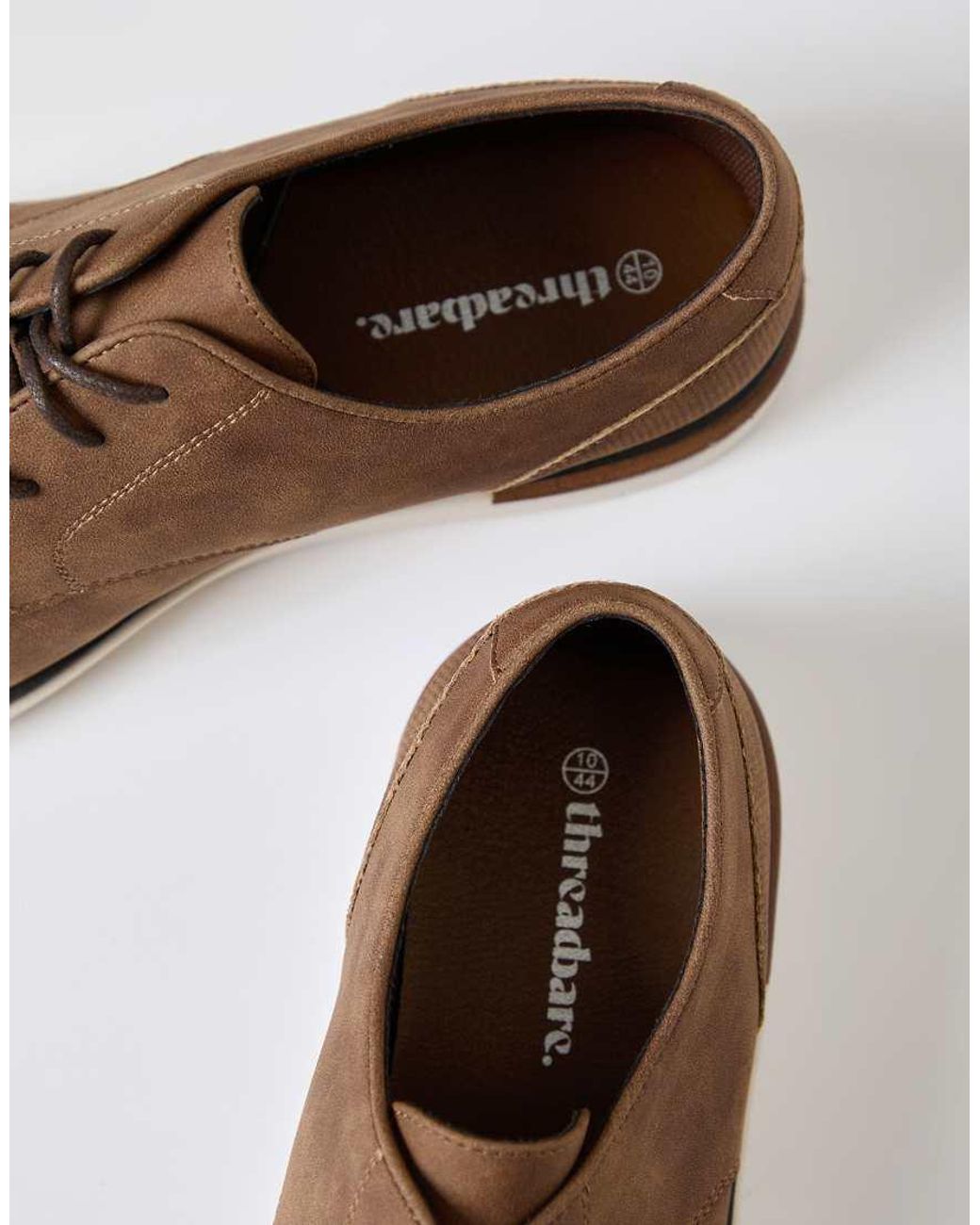 Threadbare Brown Faux Suede Derby Shoes for men