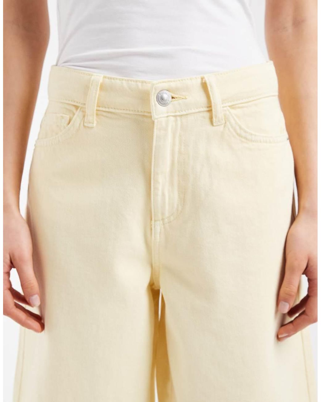 Pieces Natural Longline Denim Shorts
