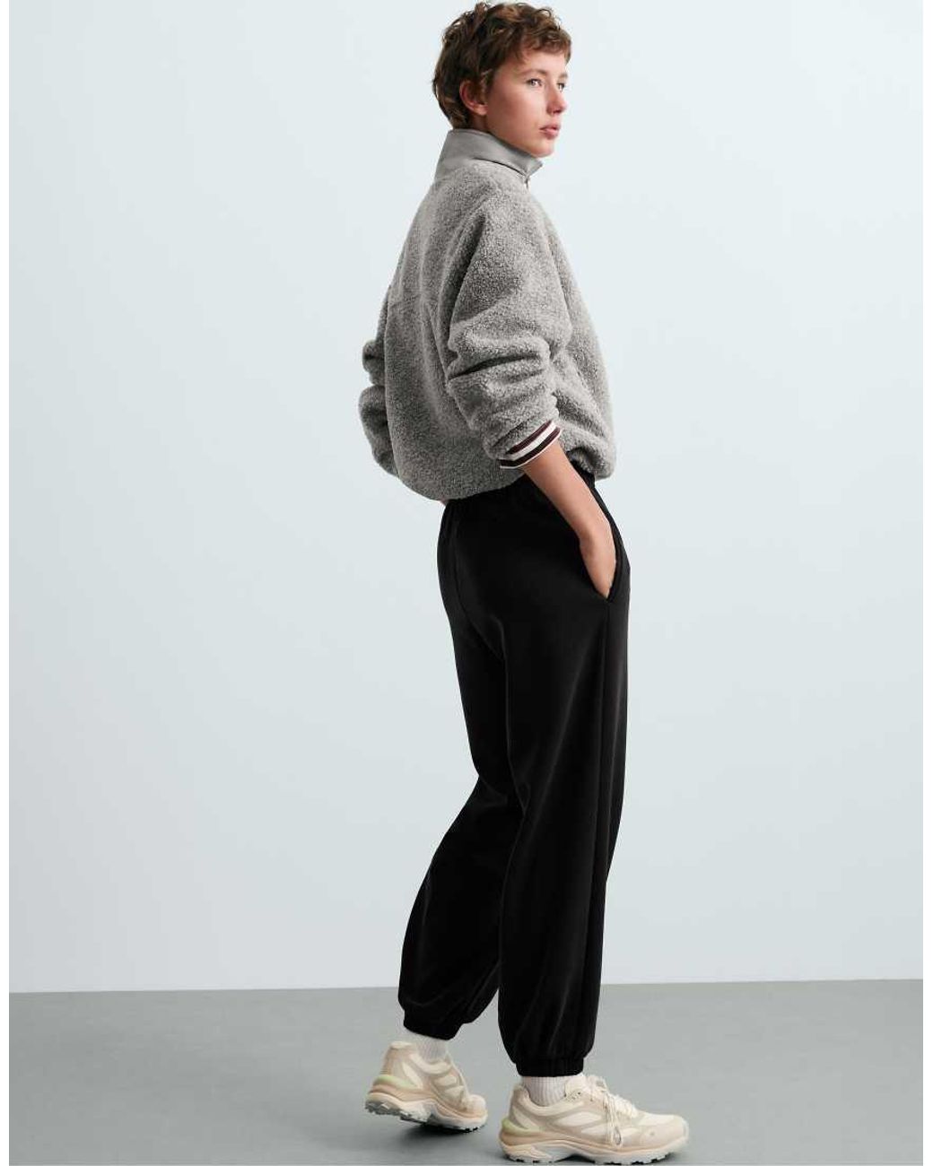 Oysho Gray Brushed Modal Joggers