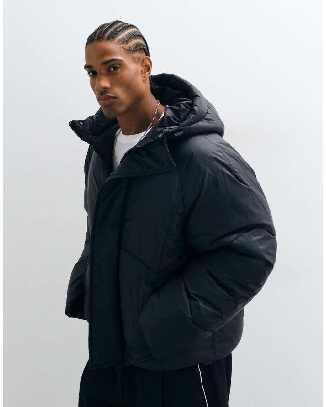 ASOS Blue Peakmax Puffer Jacket for men