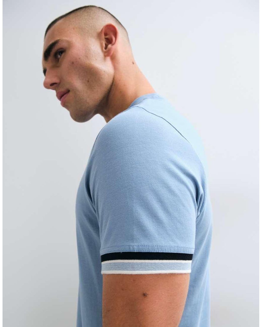 Barbour Blue Newport Short Sleeve Tipped Logo T-shirt for men