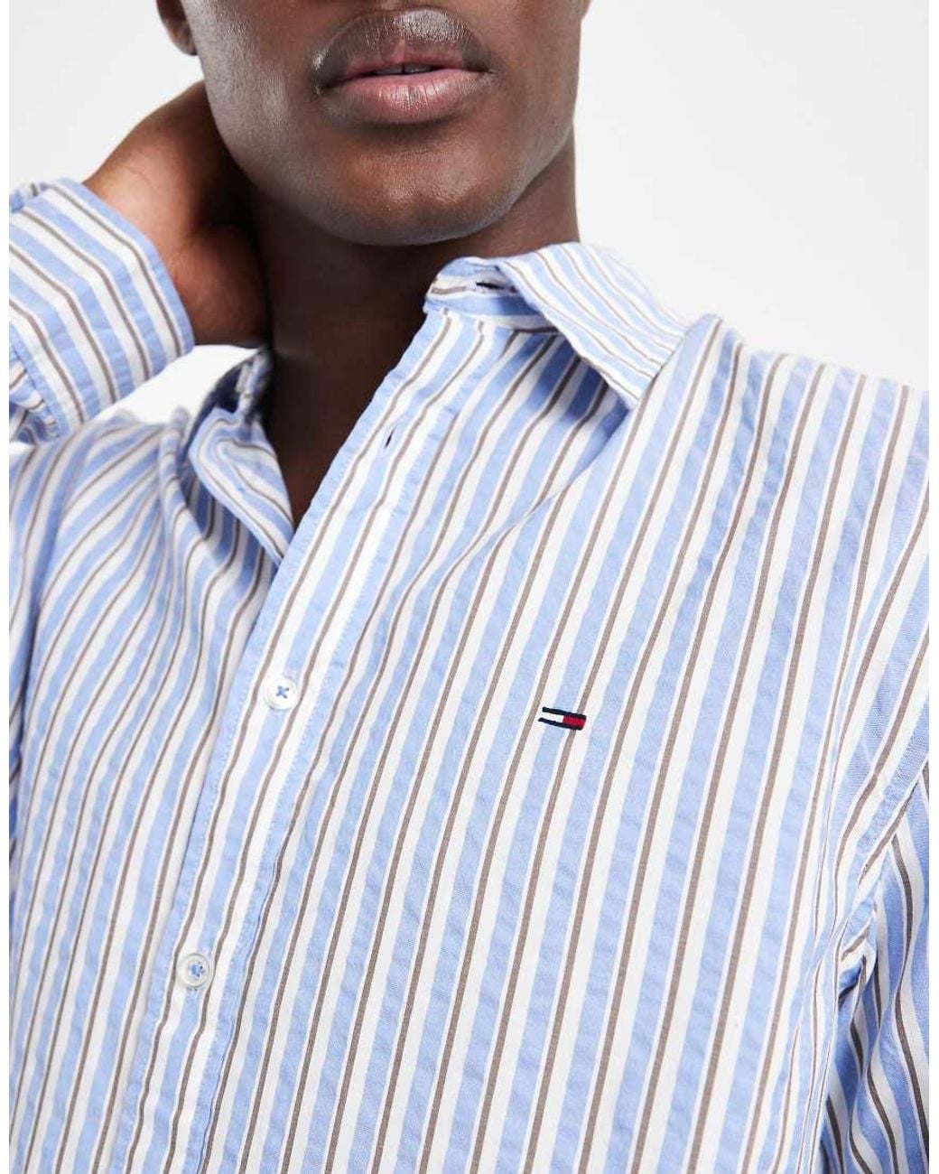 Tommy Hilfiger White Relaxed Fit Seersucker Shirt for men