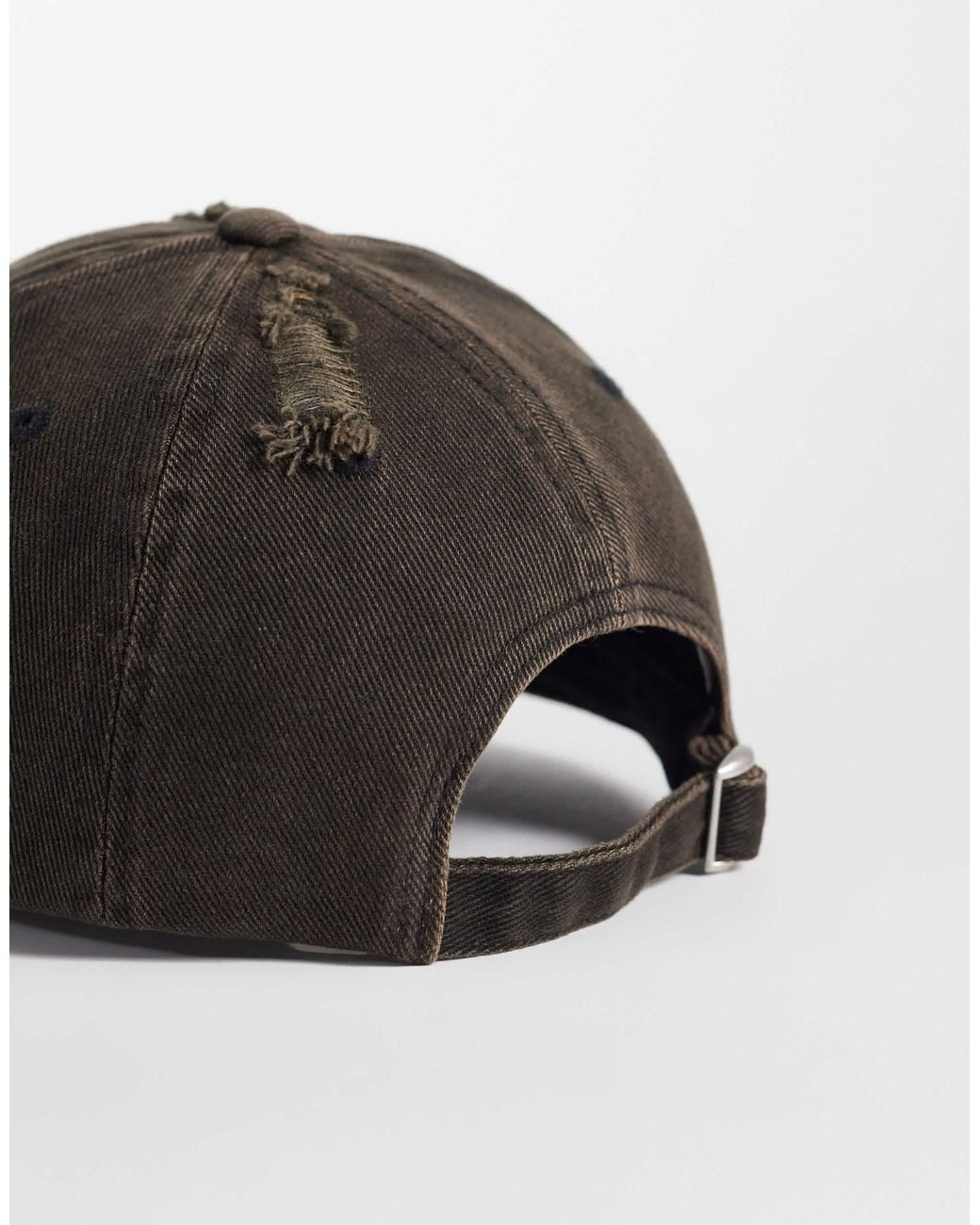 ASOS Gray Distressed Denim Cap for men