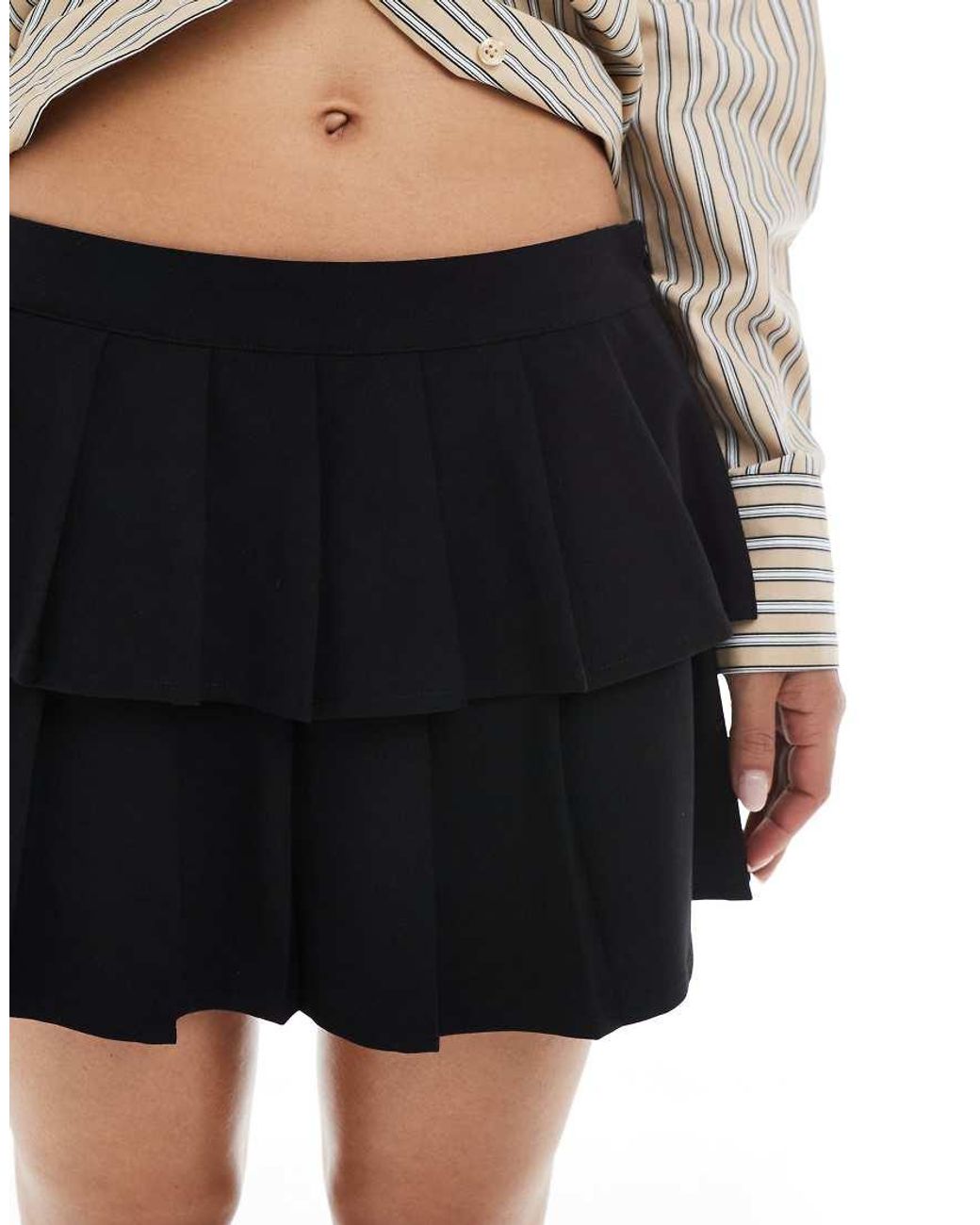 Cotton On White Luis Double Pleated Mini Skirt