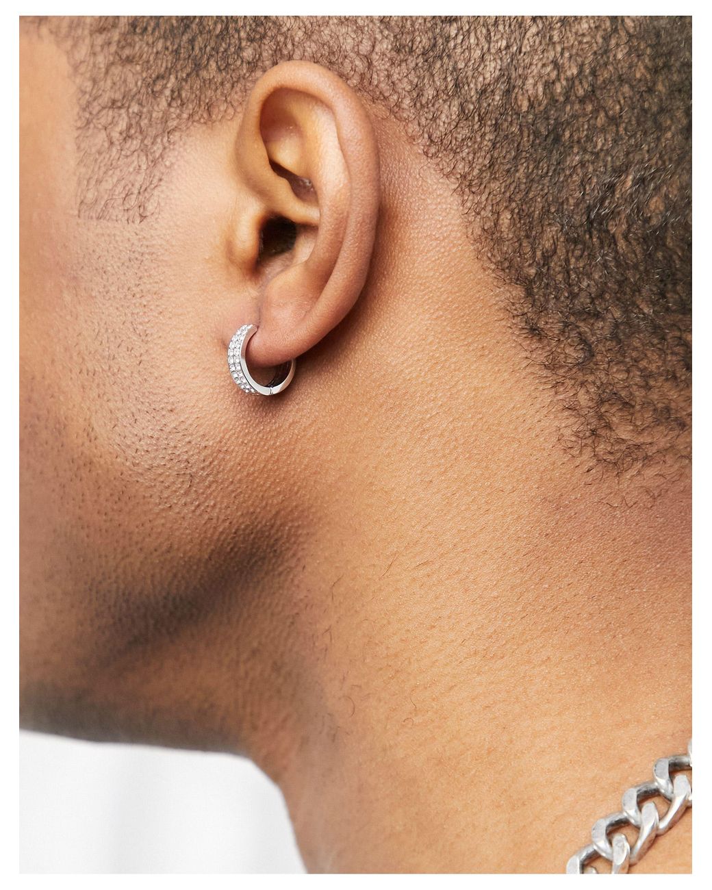 Swarovski Men's Sleek Stud Pierced Earrings Gray, Ruthenium plated –  Enchantress Co.