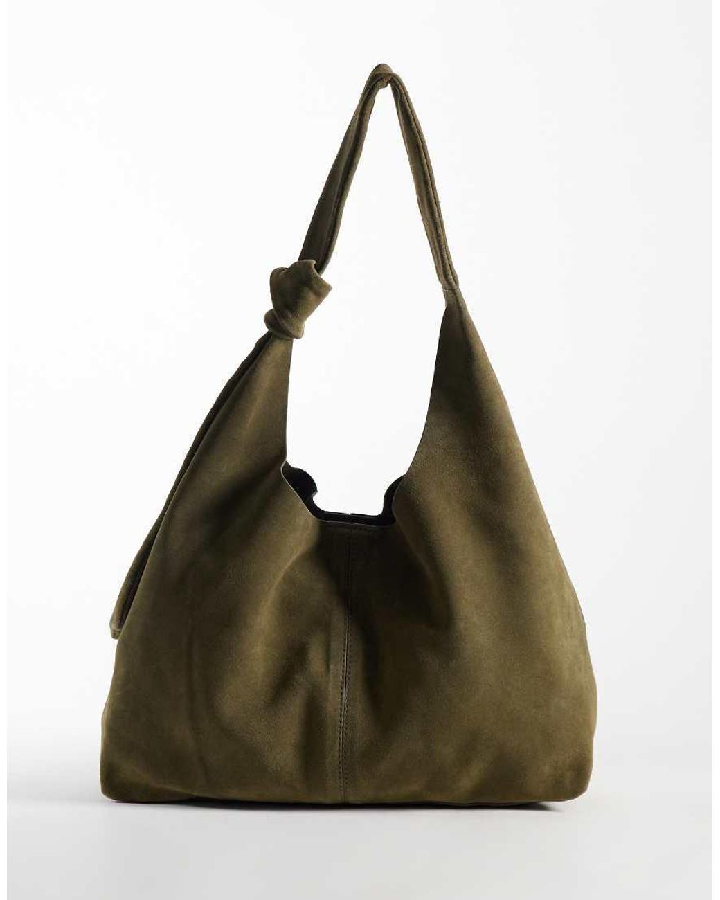 Accessorize Green Suede Knot Slouch Shoulder Bag