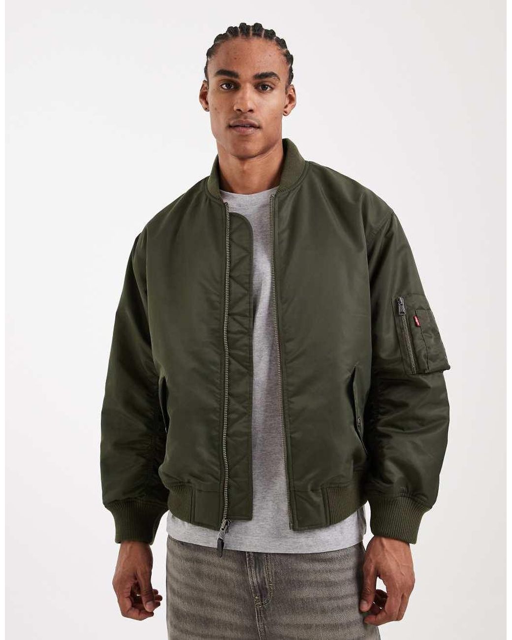 Levi's Green Ma-1 Bomber Jacket for men