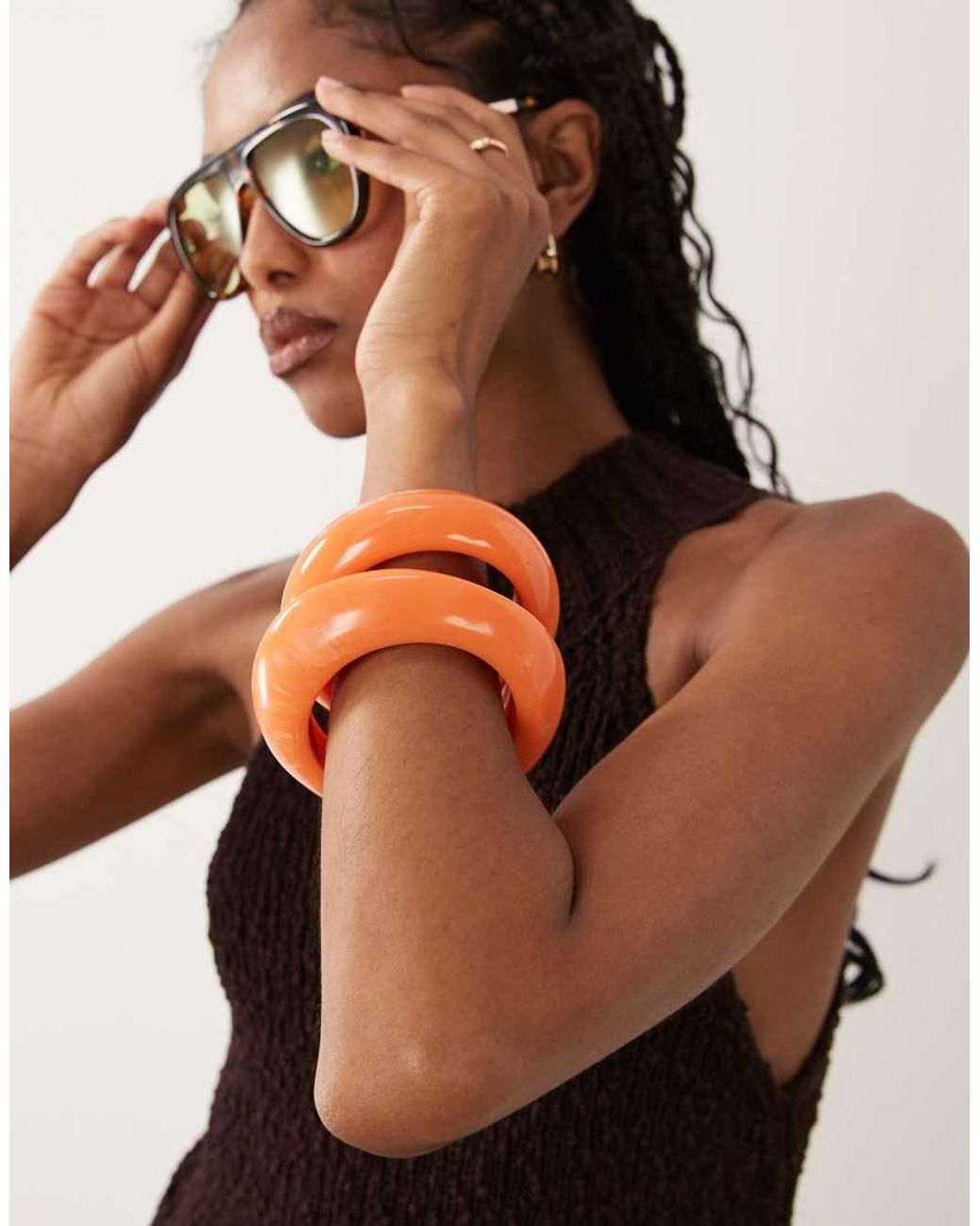 ASOS Orange Pack Of 2 Resin Bangles