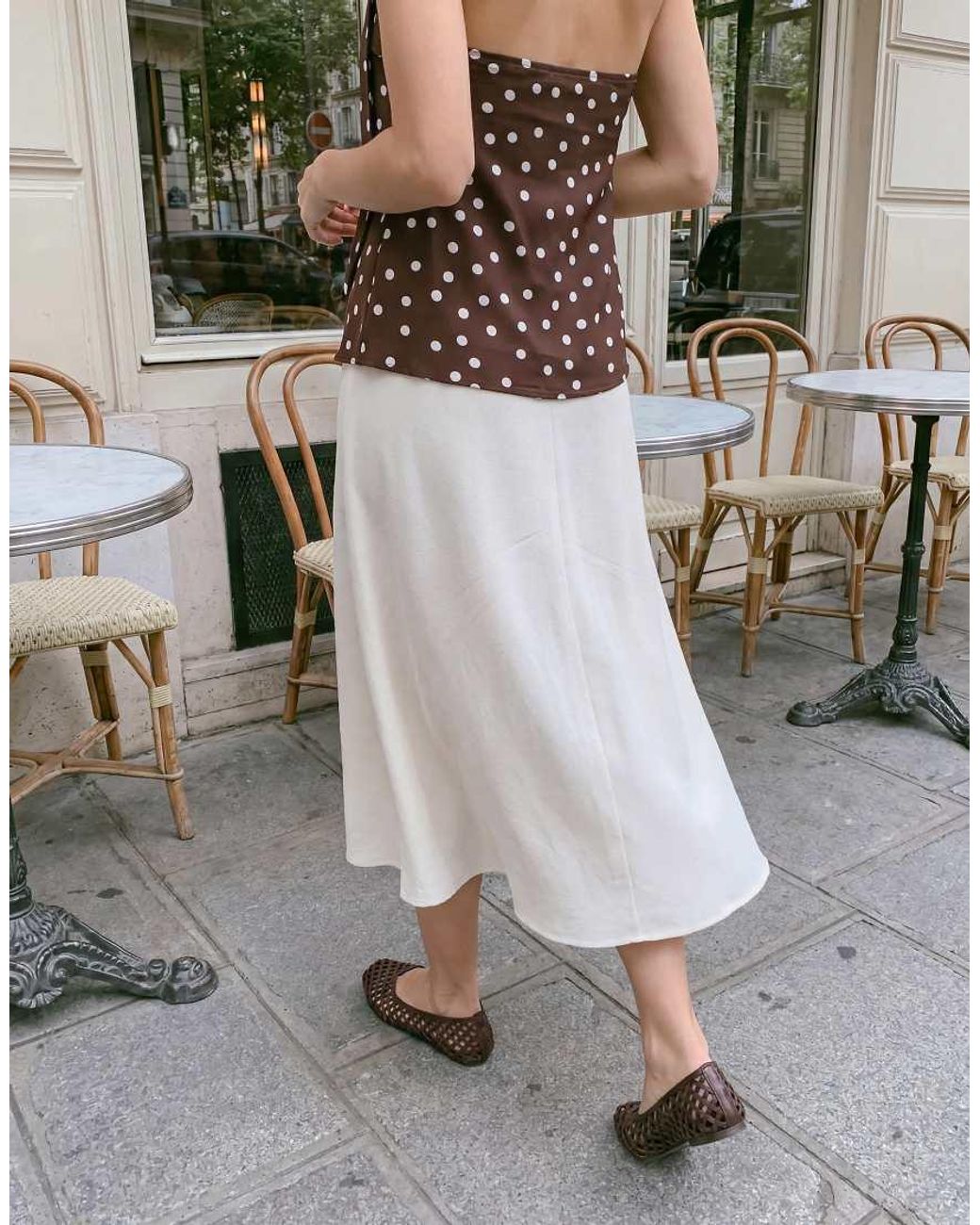 Vero Moda White Linen Touch Midi Skirt Co-ord