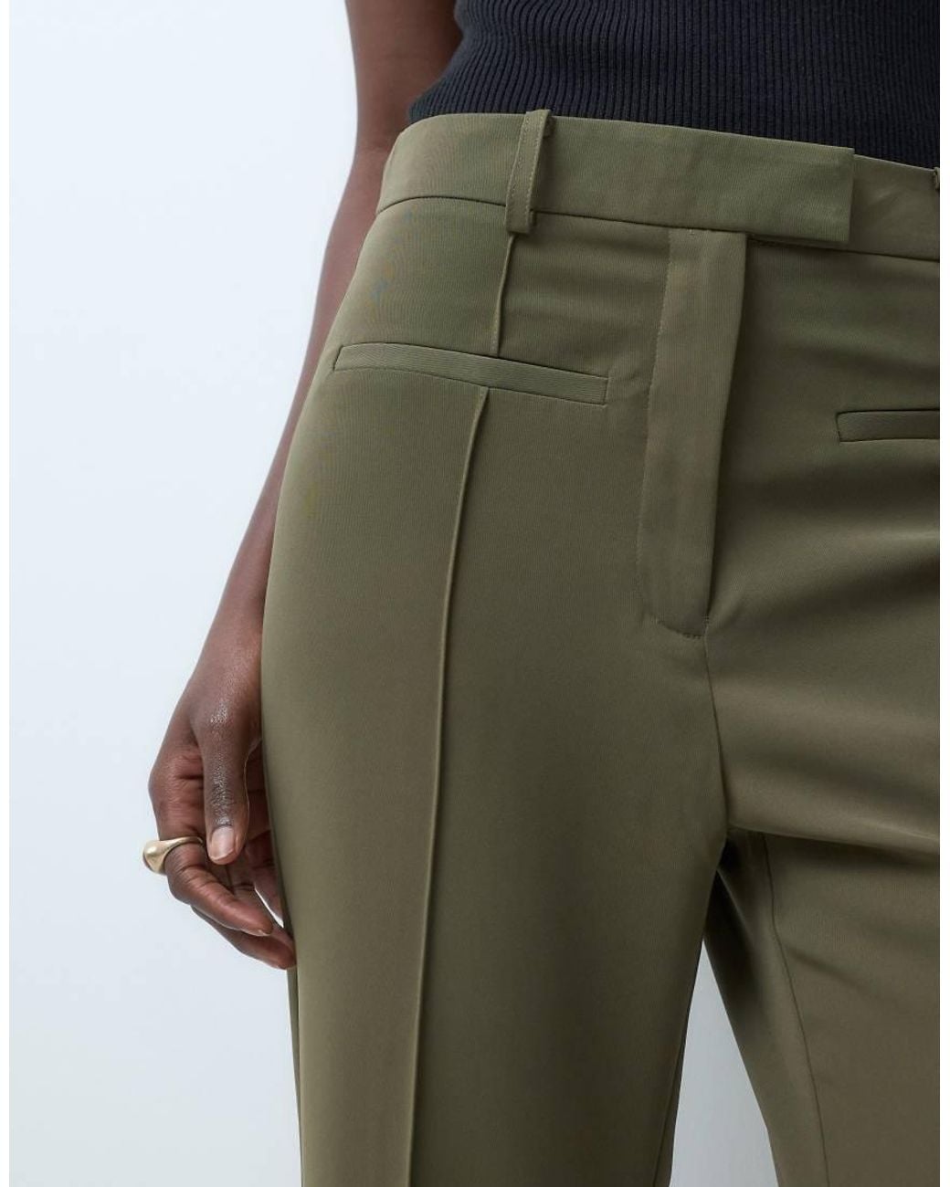 ASOS Green Tall Tailored Skinny Flare Trousers