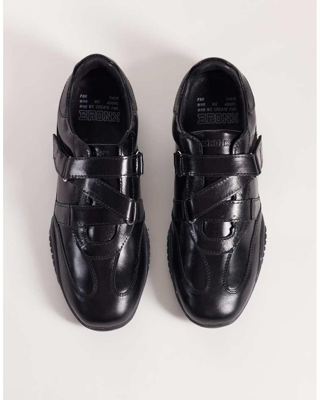 Bronx Black Tyl-Aa Leather Trainers