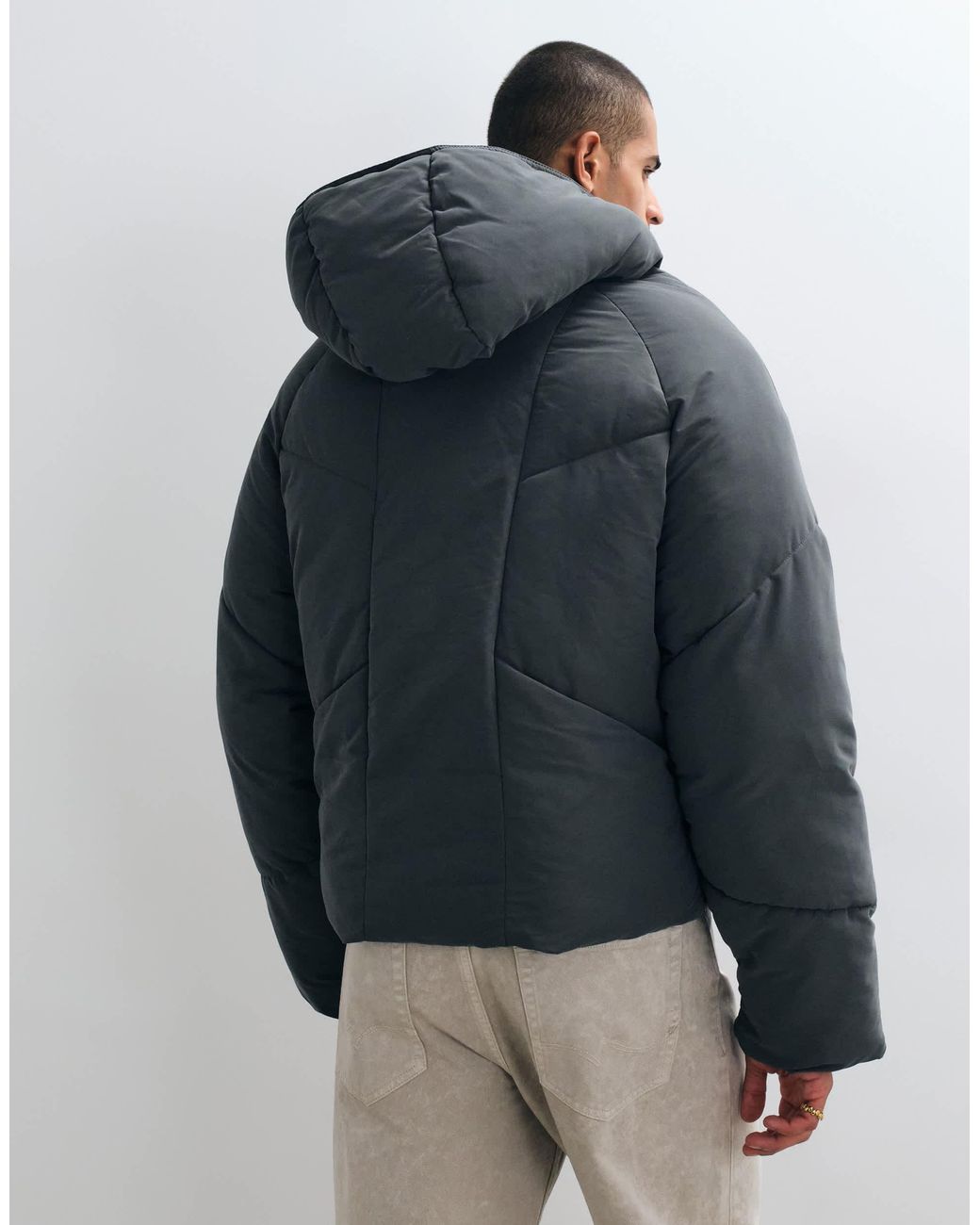 Doudoune oversize anthracite ASOS pour homme en coloris White