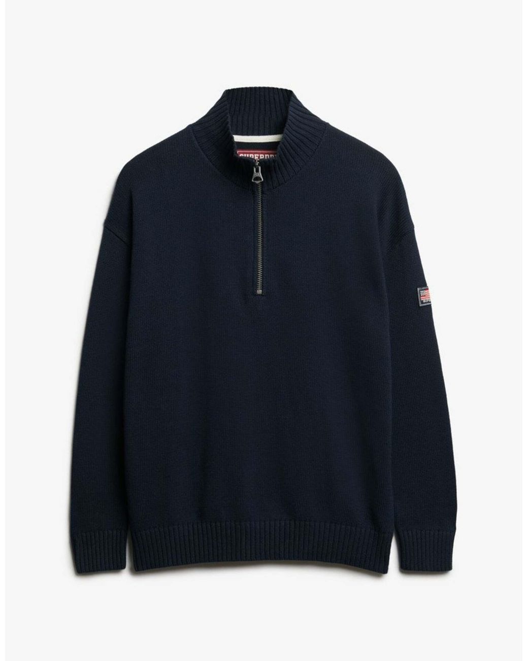Pull ample à demi-zip en maille - éclipse Superdry en coloris Blue