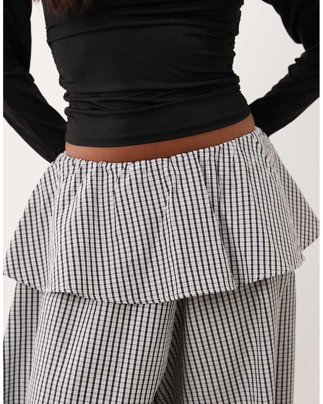 ASOS Gray Asos Design Petite Balloon Pants With Skirt Overlay Detail