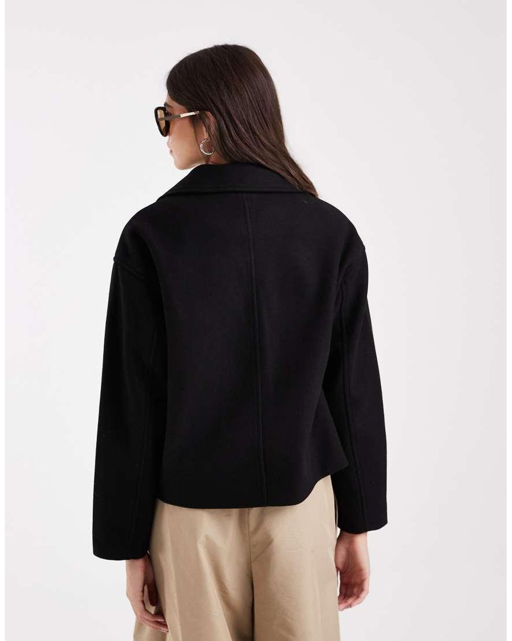 Vero Moda Black Short Double Breasted Formal Coat