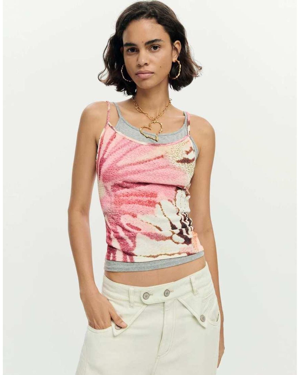 Desigual Red 2-In-1 Strappy Top