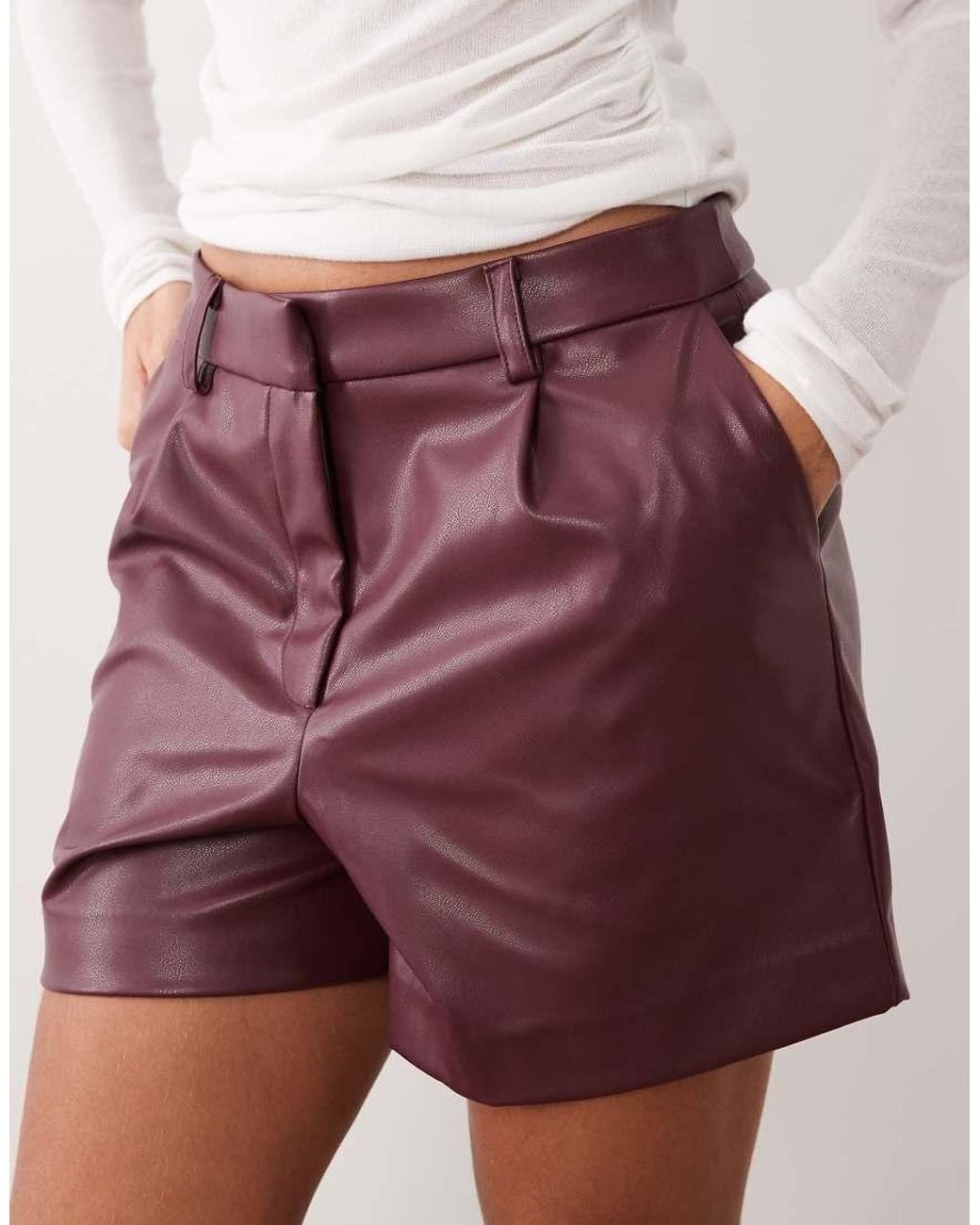 New Look Faux Leather Tailored Short