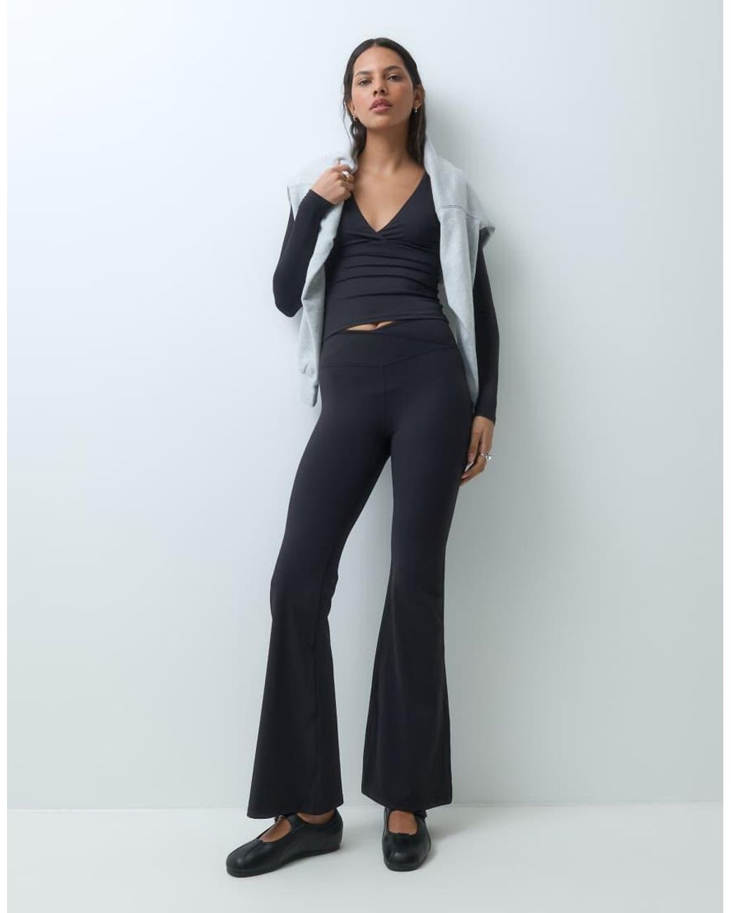 Tala Black Dayflex V Neck Top