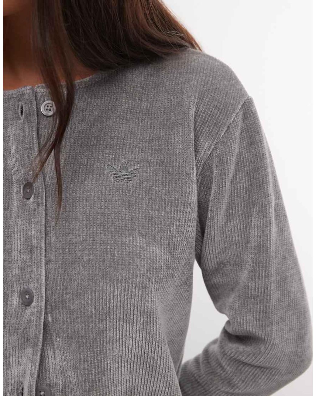 Adidas Originals Gray Chenille Cardigan