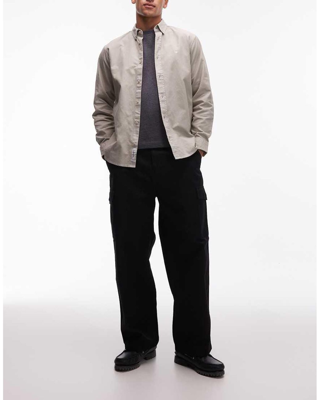 Carhartt Gray Brady Straight Fit Cargo Pants for men