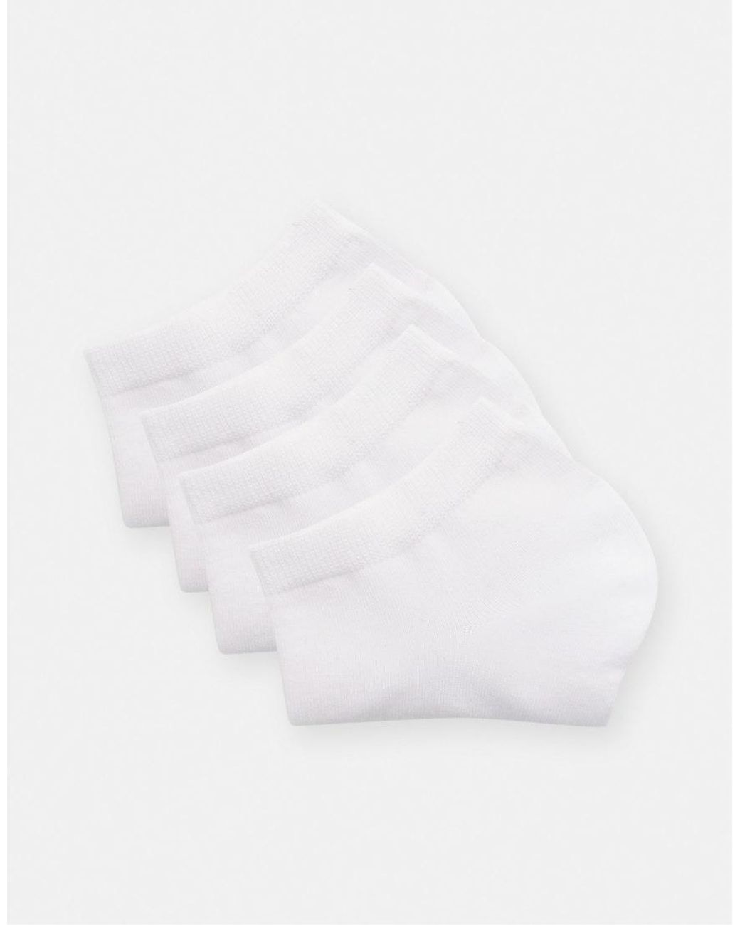 Pull&Bear White 4 Pack Of Short Socks for men