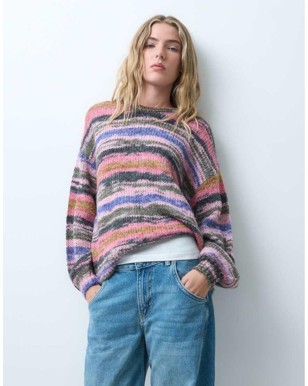 JJXX Blue Spacedye Knitted Jumper